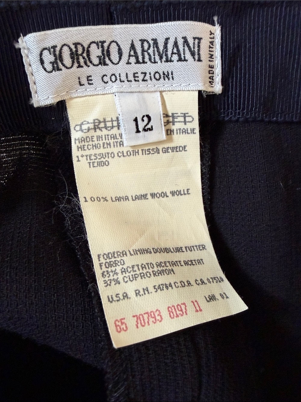 Vintage Giorgio Armani Black Wool Le Collezioni pants - Picture 3 of 7